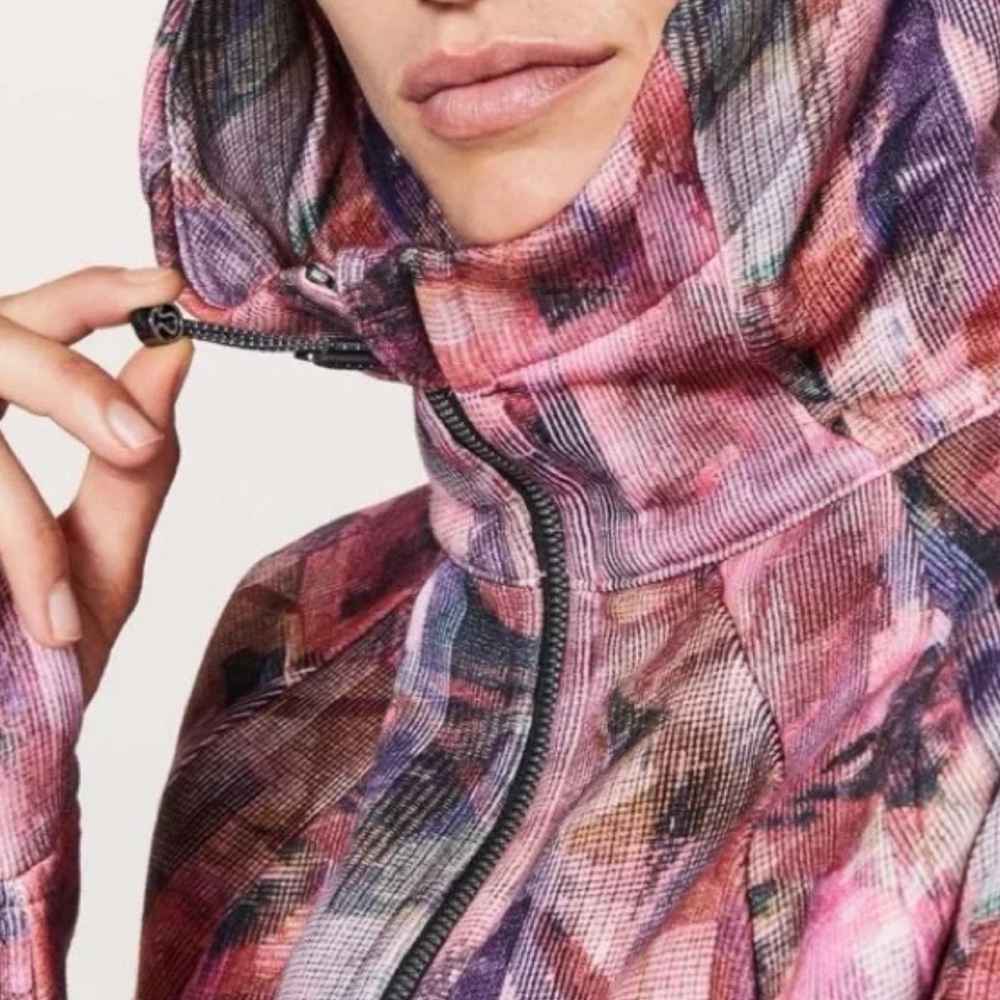 Lululemon Scuba Full Zip Hoodie Sun Dazed Print Size 4 Jacket - Picture 5 of 10